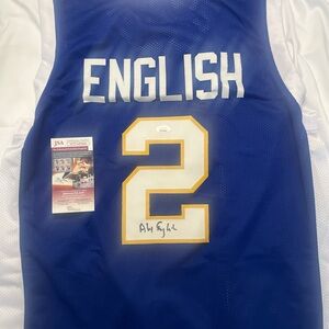 Signed authenticated NBA hall of Famer Alex English jersey